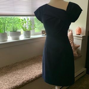 J.crew classic navy sheath dress.